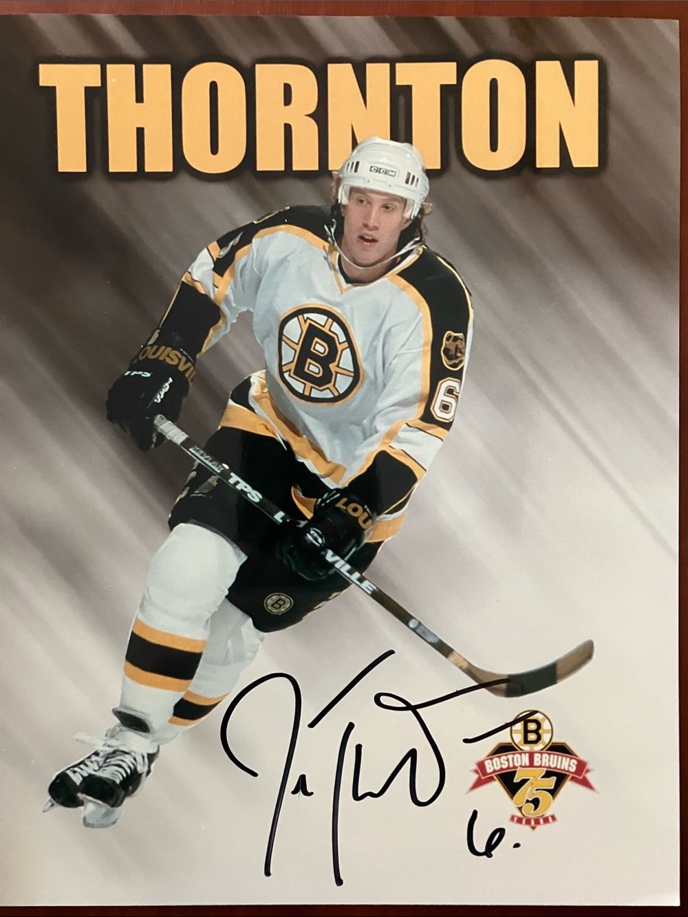 Boston Bruins Autographed Joe Thornton 8x10” Photo